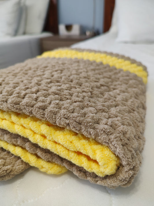 Baby Blanket - Brown/Yellow