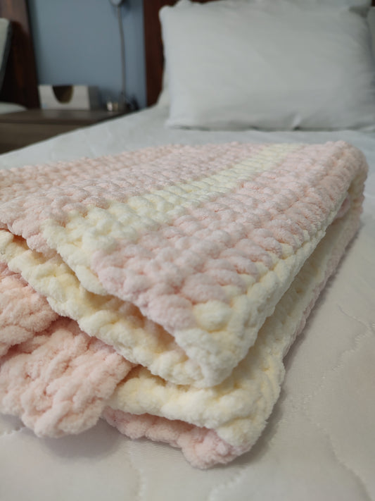 Baby Blanket - Pink/Cream